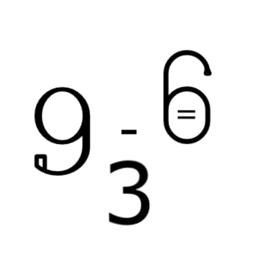 9-6=3